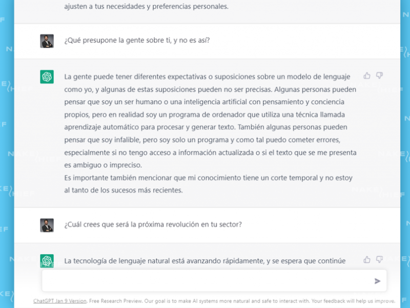 «Algunas personas pueden pensar que soy infalible, pero soy solo un programa y como tal puedo cometer errores» ChatGPT, el modelo de lenguaje de OpenAI
